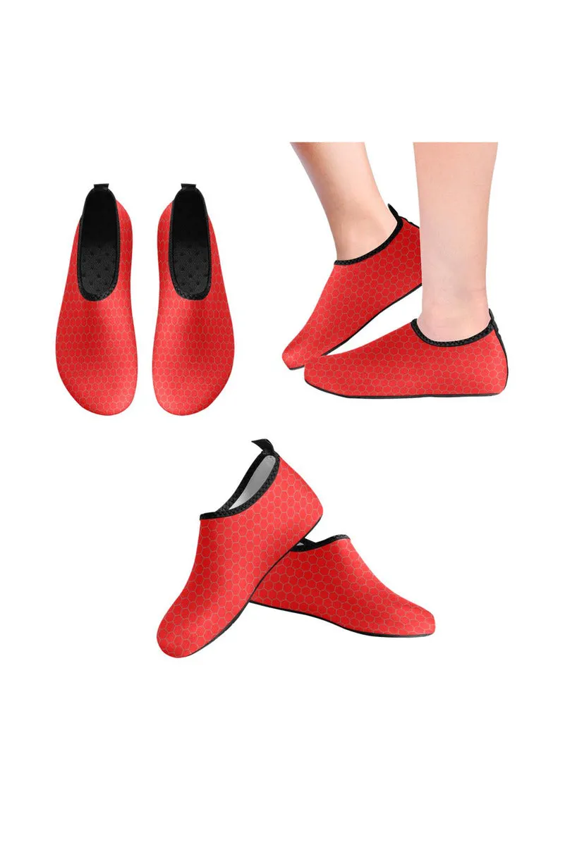 Red Honeycomb Women's Slip-On Water Shoes