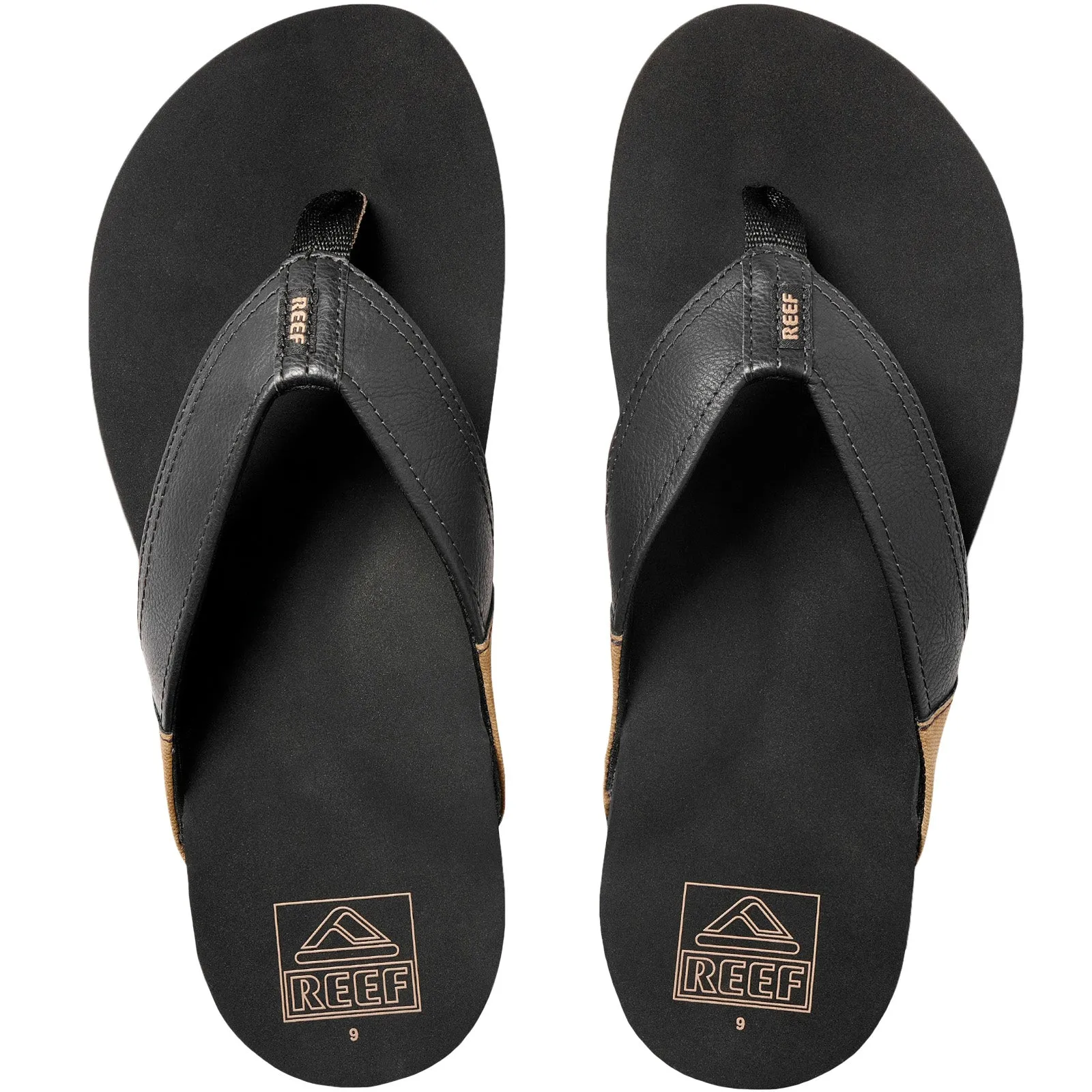 Reef Mens Newport Lightweight Vegan Leather Flip Flops