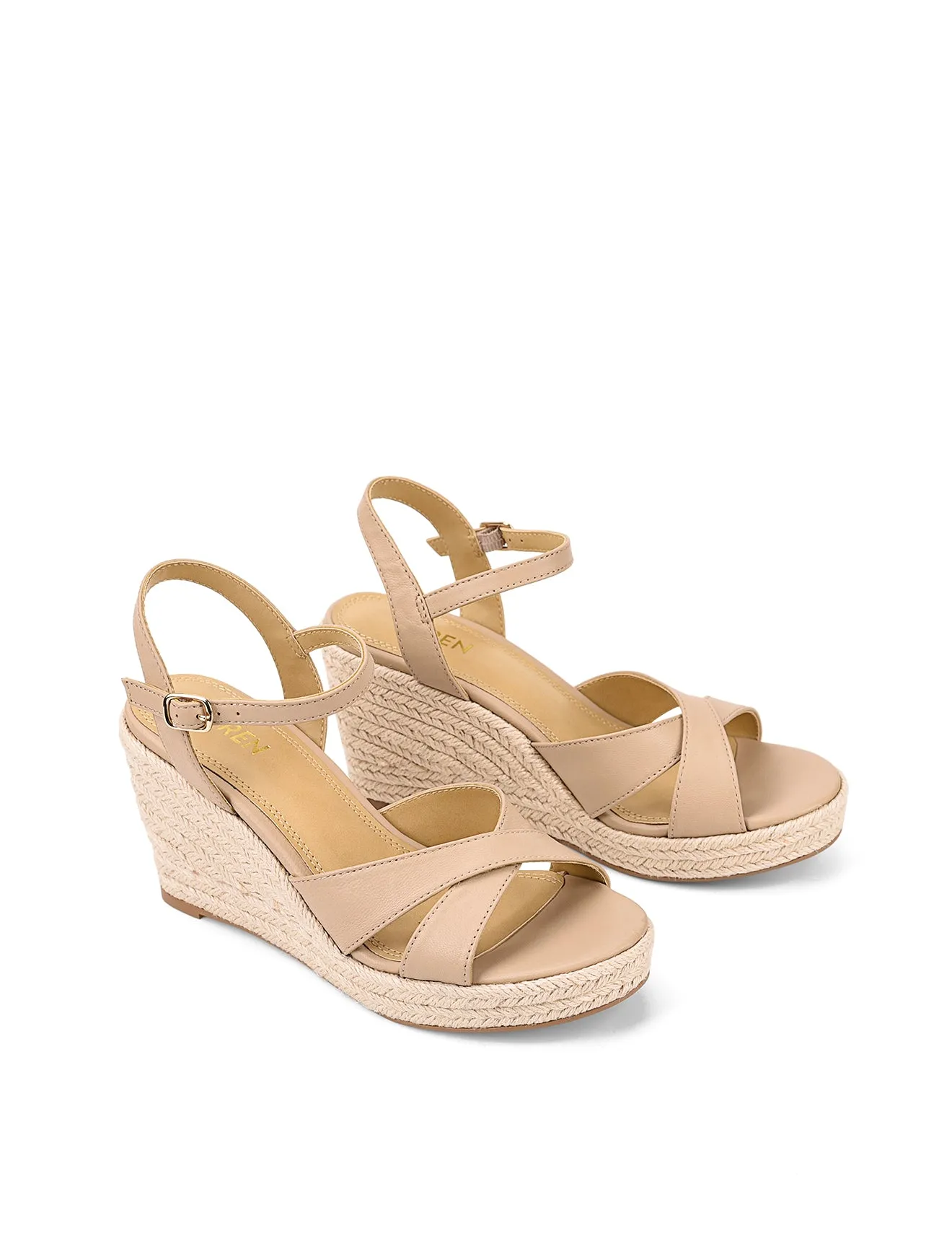 Remmie Rope Wedges - Nude Leather