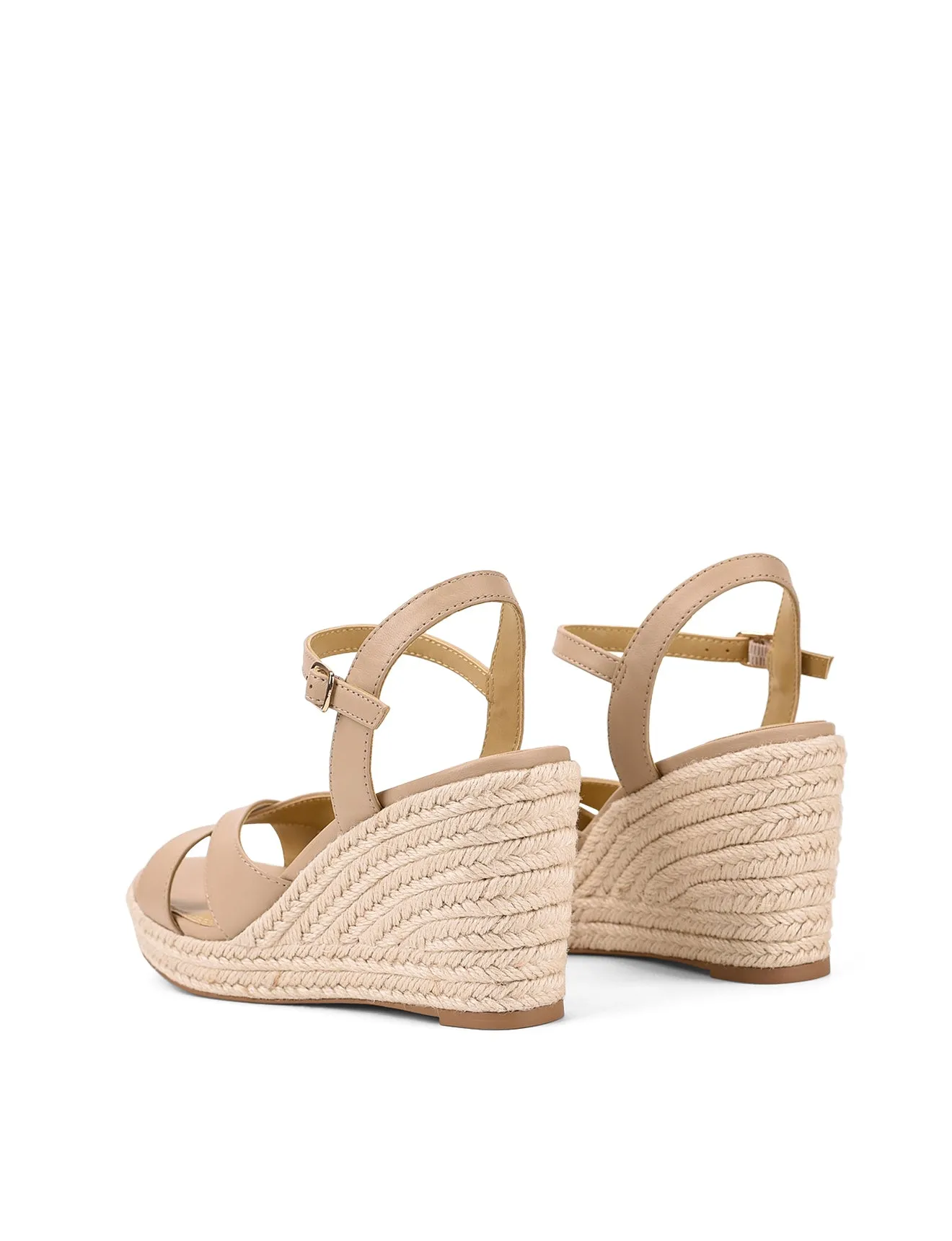 Remmie Rope Wedges - Nude Leather