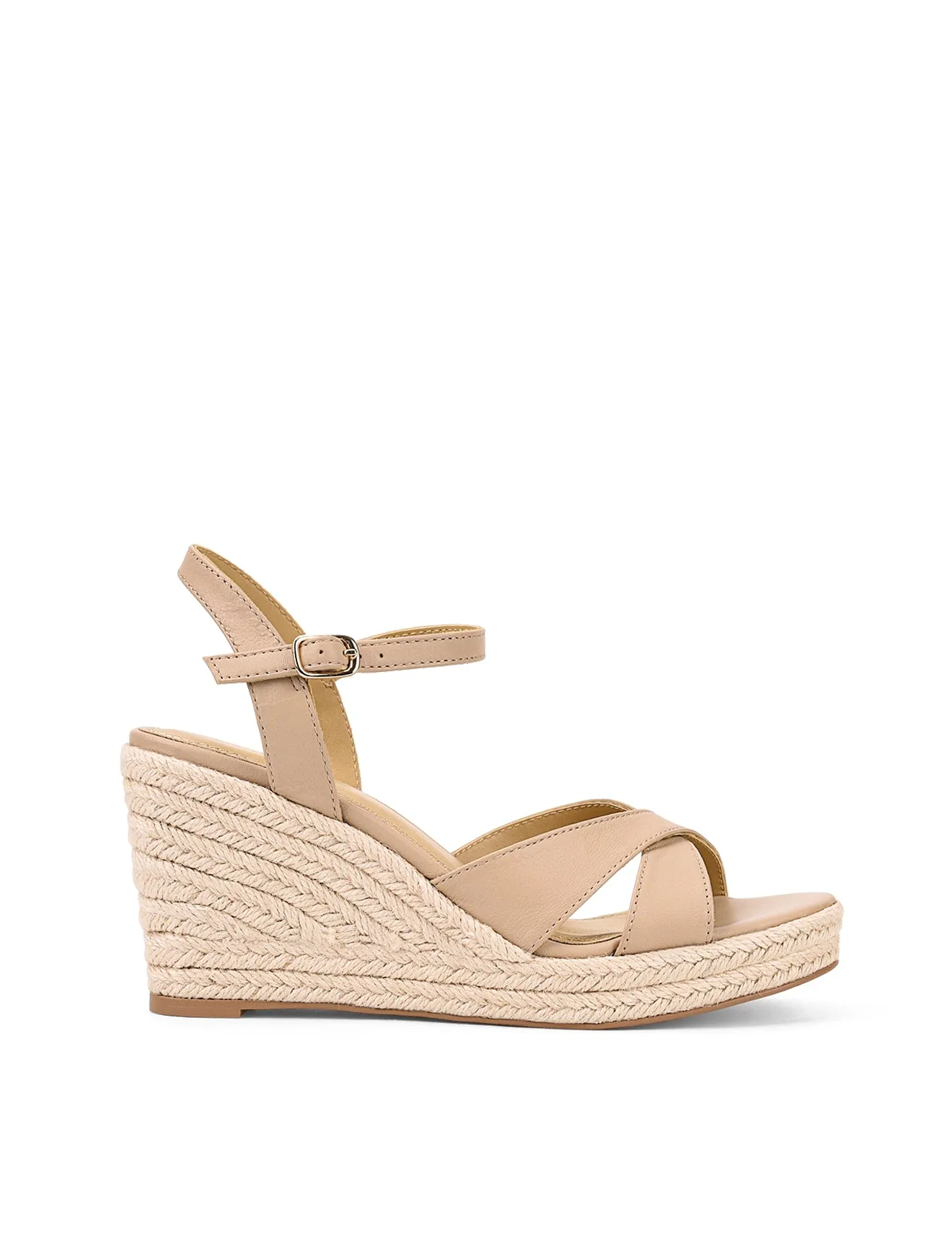 Remmie Rope Wedges - Nude Leather