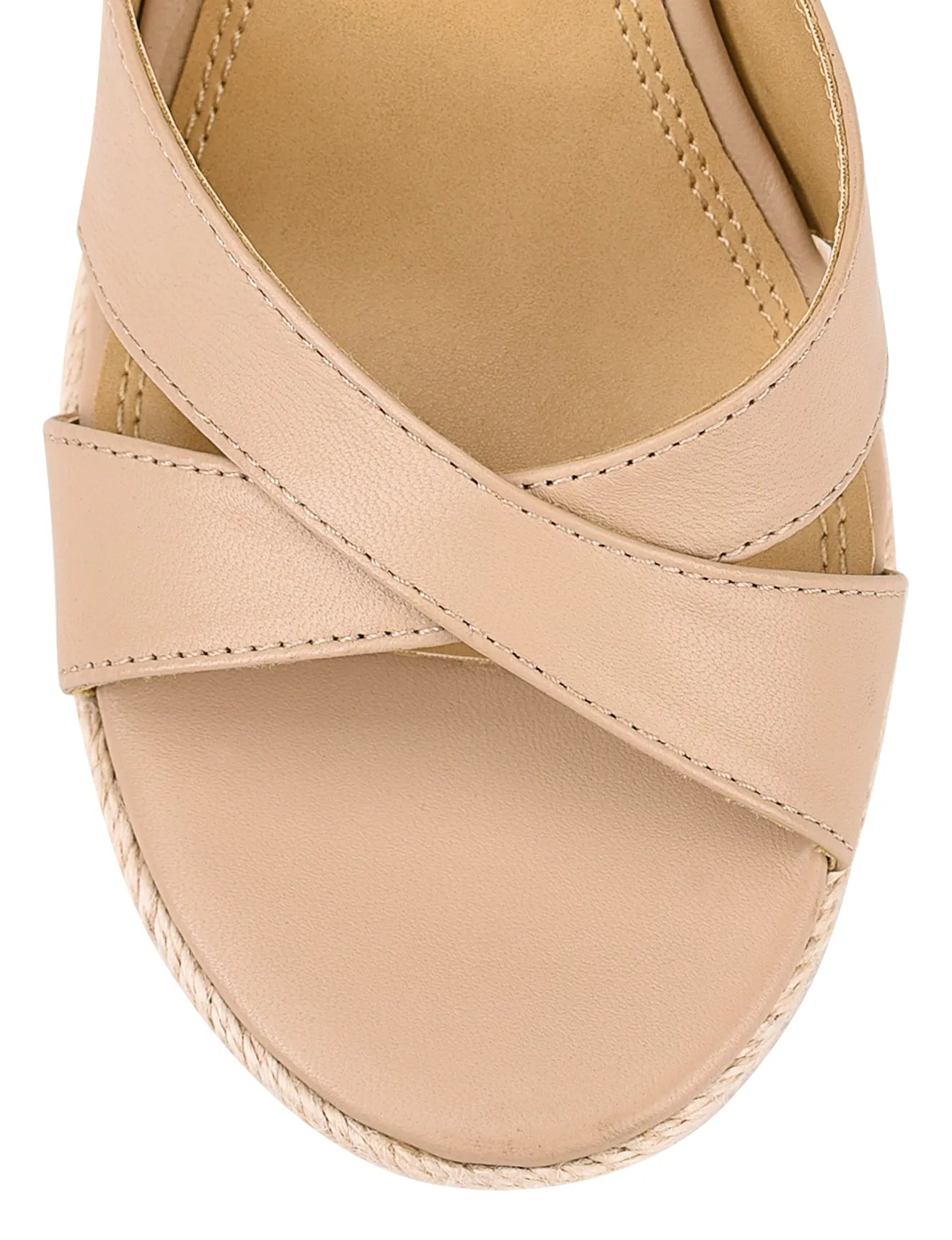 Remmie Rope Wedges - Nude Leather