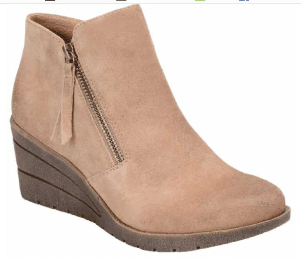 Sofft Womens •Salem• Ankle Wedge Bootie Barley Suede 9.5M