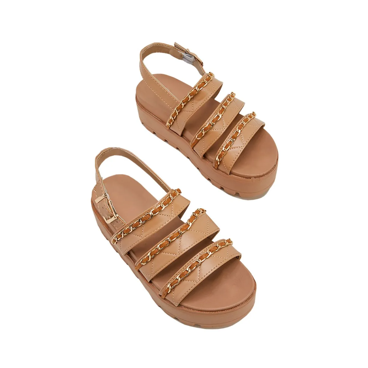 Sohiwoo  Women's Summer Platform Sandals Cool Gold Open Toe Ladies Punk Sandals