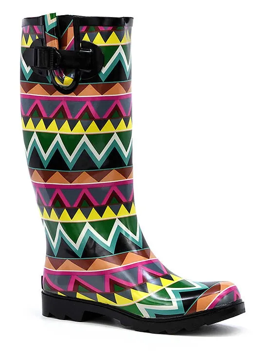 Sunshine Rain Boots! - Chevron (SIZE 7)