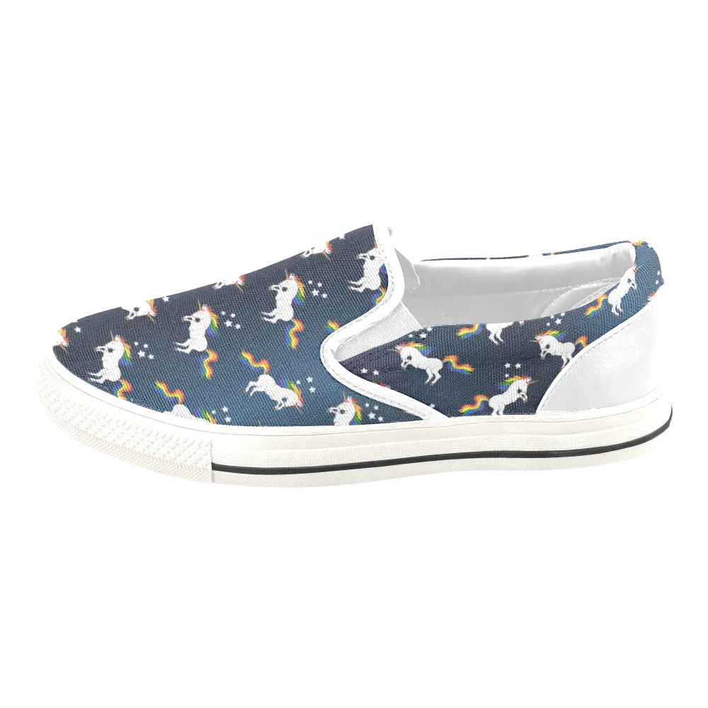 Women's Big Size Unicorn Casual Print Canvas Slip-on Shoes