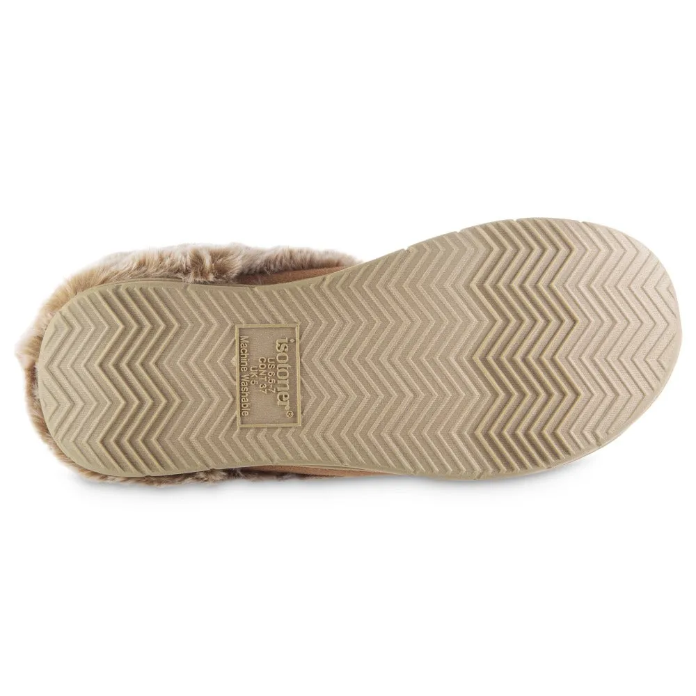 Women's Microsuede and Faux Fur Clog Slippers