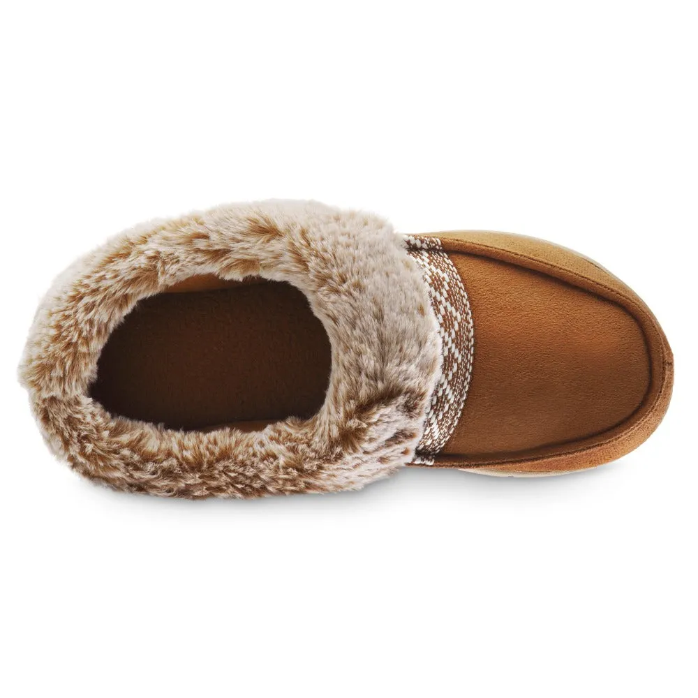 Women's Microsuede and Faux Fur Clog Slippers