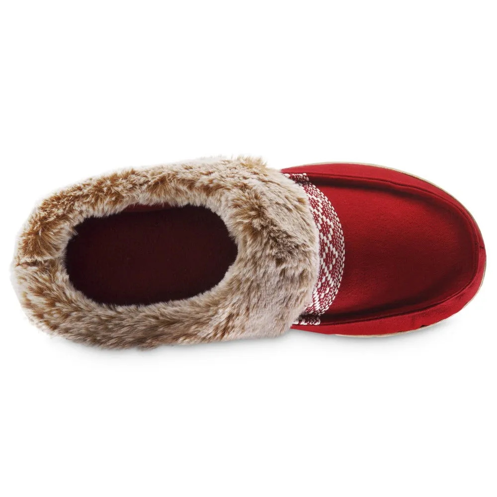 Women's Microsuede and Faux Fur Clog Slippers