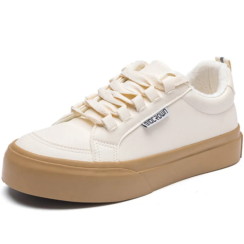 Women's Niche White Fashionable Sports Platform Canvas Shoes