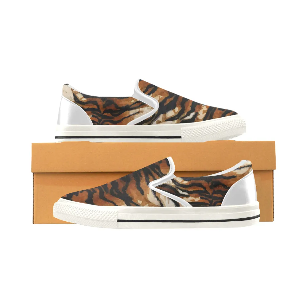 Women's Tiger Print Canvas Slip-on Shoes