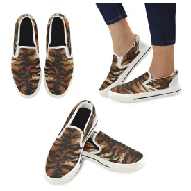 Women's Tiger Print Canvas Slip-on Shoes