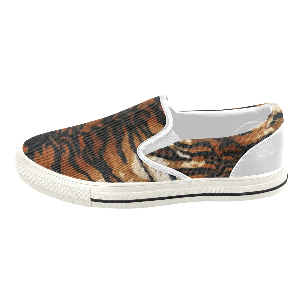 Women's Tiger Print Canvas Slip-on Shoes