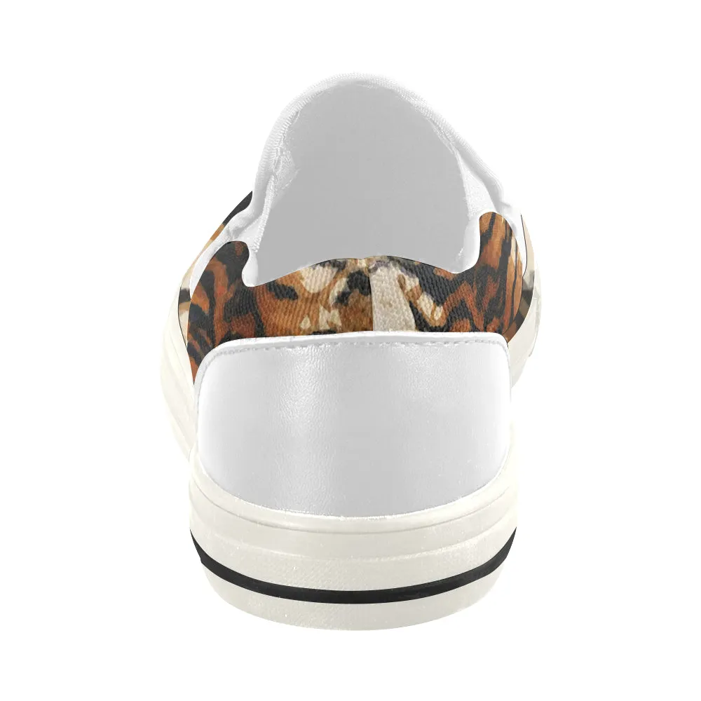 Women's Tiger Print Canvas Slip-on Shoes