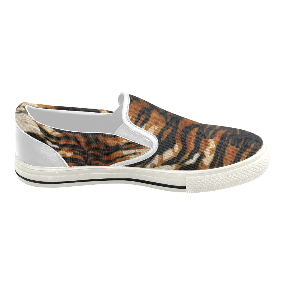 Women's Tiger Print Canvas Slip-on Shoes