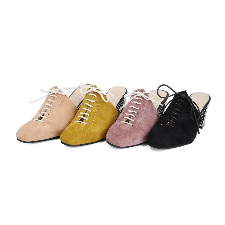 Women's Toe Covered Block Heel Slides