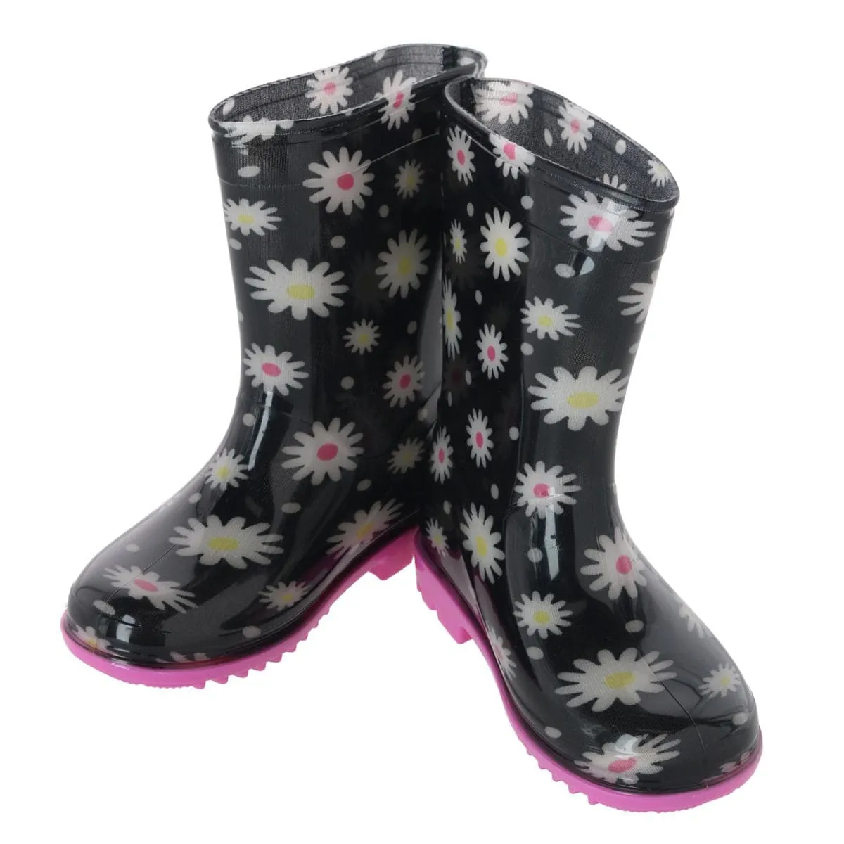 Wootie Toddler Girl's Daisy Floral Waterproof Rain Boots