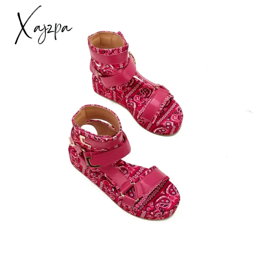 Xajzpa - Womens Summer Sandals Vintage Graffiti Platforms Sandals